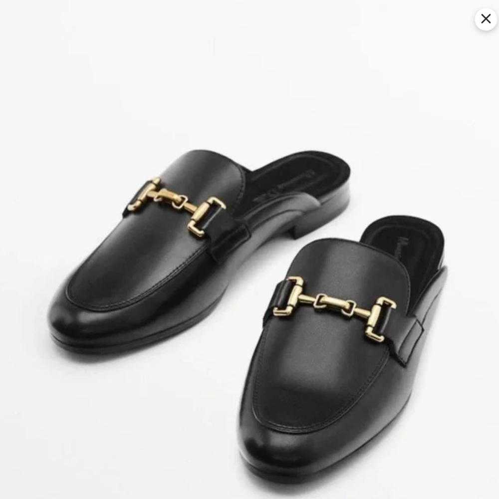 Massimo Dutti NWT black loafer mules size 39 and marked US 8